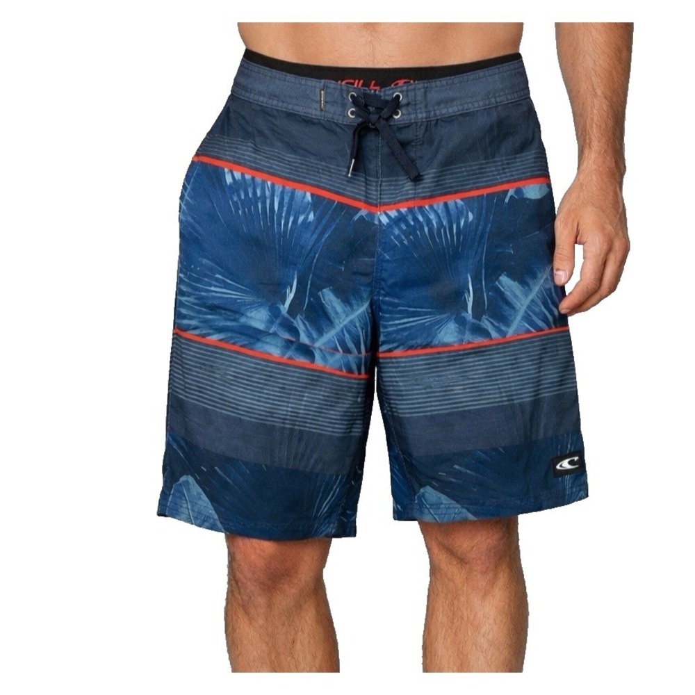 O'Neill Board Shorts Mens 34 Tropical Swim Trunks Surf 9" Inseam Hook Loop